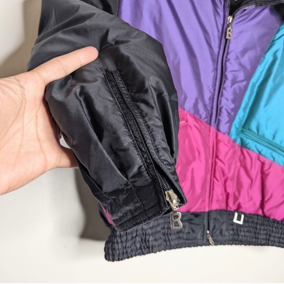 Vintage Bogner Ski Snow Puffer Jacket Black Purple Pink Teal 12 RUNS SMALL - Picture 6 of 13
